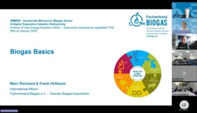 Screenshot zu Beginn der Veranstaltung mit dem Fachverband Biogas.
