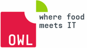 Quelle: OWL Abbildung des OWL Logos mit dem Text where food meets IT daneben