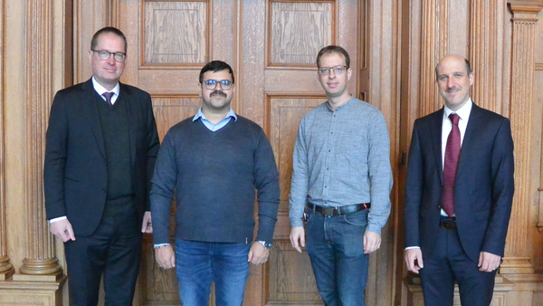 Treffen von Ignz Kägler Fellow Ankit Kumar mit Prof. Rosenfeld Stadt Ingolstadt 