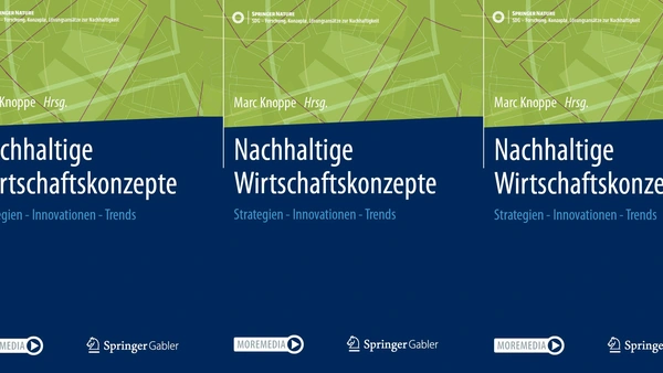 eine Collage des Bucheinbands in grün und blau